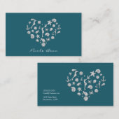 Beach Glam Diamond Herz Elegantes Tropisches Brauc Visitenkarte (Vorne/Hinten)