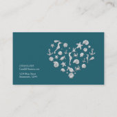 Beach Glam Diamond Herz Elegantes Tropisches Brauc Visitenkarte (Rückseite)