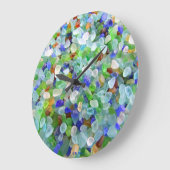 Beach Glass Große Wanduhr (Winkel)