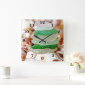 Beach Glass Quadratische Wanduhr (Zuhause)