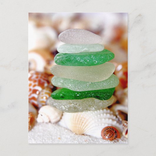 Beach Glass & Seashells Postcard Postkarte (Vorderseite)