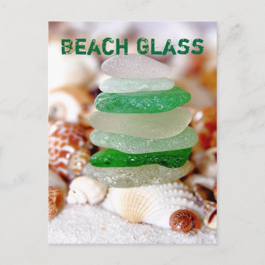 Beach Glass & Seashells Postcard Postkarte (Vorderseite)