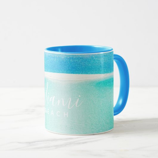 Beach Glitzer Sparkling Sand Ocean Miami Tasse (VorderseiteRechts)