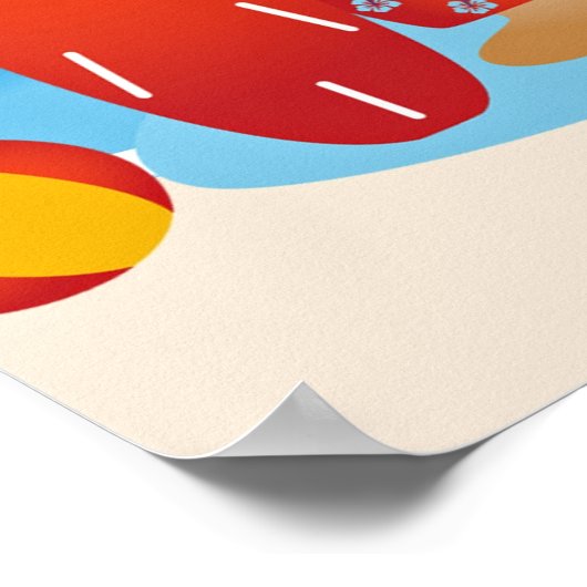 Beach Gnome Art Poster (Ecke)