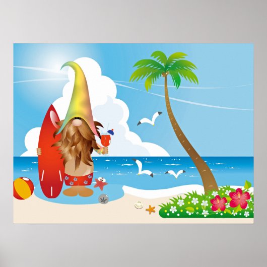 Beach Gnome Art Poster (Vorne)