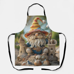Beach Gnome auf einem Strandtrommel Schürze
