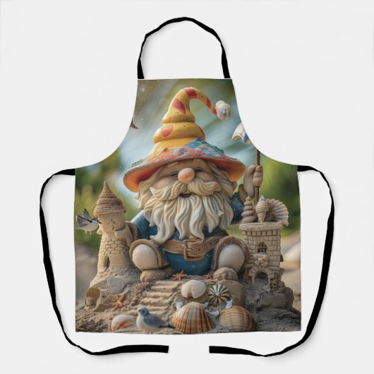 Beach Gnome auf einem Strandtrommel Schürze (Vorderseite)
