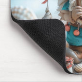 Beach-Gnome mit Regenschirm Mousepad (Ecke)