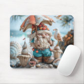 Beach-Gnome mit Regenschirm Mousepad (Mit Mouse)