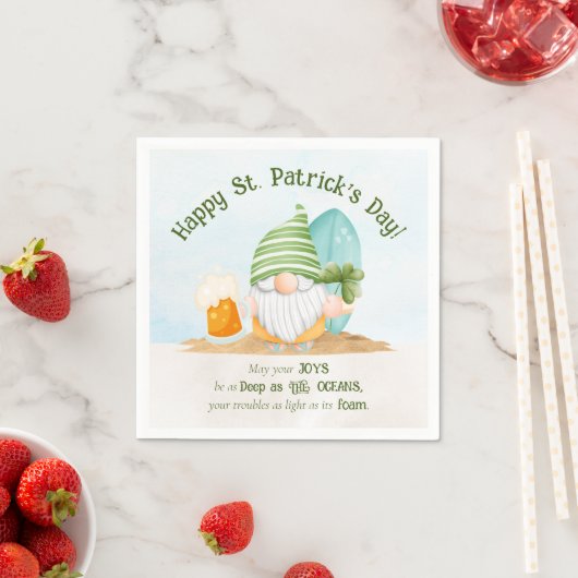 Beach Gnome St Patrick's Day Paper Napkin Serviette (Beispiel)