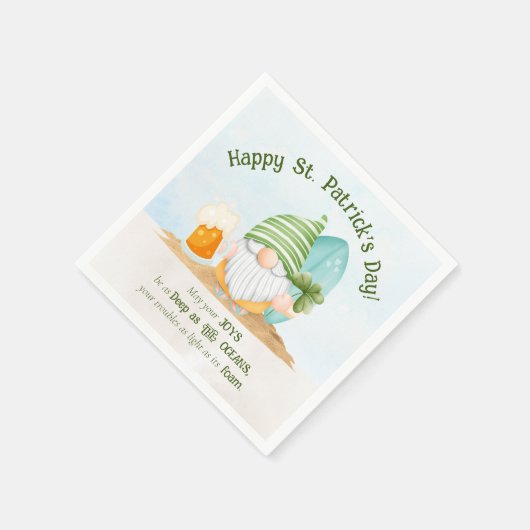 Beach Gnome St Patrick's Day Paper Napkin Serviette (Ecke)