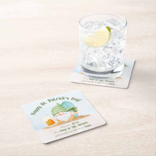 Beach Gnome St Patrick's Day Paper Untersetzer (Vor Ort)