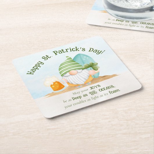Beach Gnome St Patrick's Day Paper Untersetzer (angewinkelt)