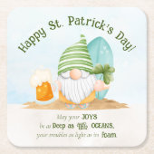 Beach Gnome St Patrick's Day Paper Untersetzer (Vorderseite)