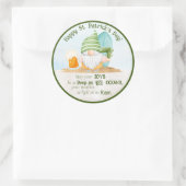 Beach Gnome St Patrick's Day Runder Aufkleber (Tasche)