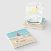 Beach Gnome Stone Untersetzer (Seitenansicht)