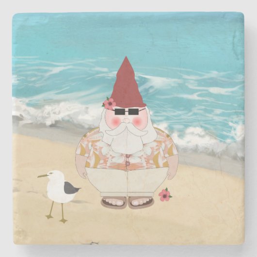 Beach Gnome Stone Untersetzer (Vorderseite)