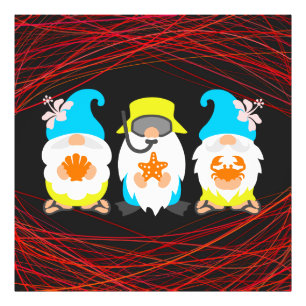 Beach Gnomes-52521 Gerahmt Art Fotodruck
