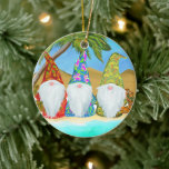 BEACH GNOMES KERAMIK ORNAMENT<br><div class="desc">NIEDLICH BEACH GNOME ART</div>