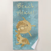 Beach Gold Delfine "Beach Bitte" Strandtuch (Vorderseite)