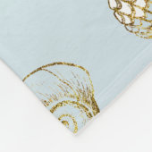 Beach Gold Muscheln Aqua Blue Ombre Fleecedecke (Ecke)