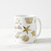 Beach-Gold-Muscheln Kaffeetasse (VorderseiteRechts)