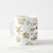 Beach-Gold-Muscheln Kaffeetasse (Vorderseite Links)