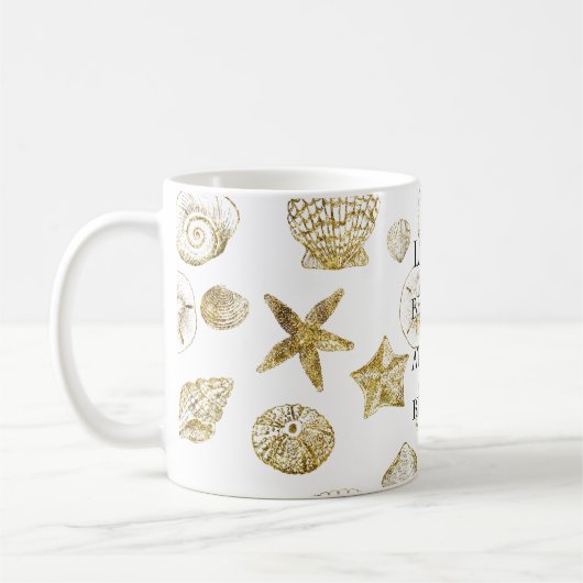 Beach-Gold-Muscheln Kaffeetasse (Links)
