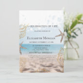 Beach Gold - Muscheln zum Leben Einladung (Stehend Vorderseite)