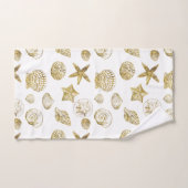 Beach Gold White Muscheln    Badhandtuch Set (Handtuch)