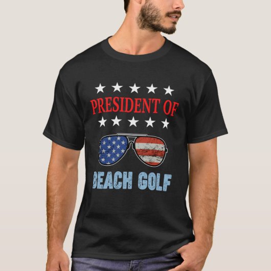 Beach Golf Accessories USA Flag Beach Saying T-Shirt (Vorderseite)