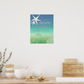 Beach Good Idea Blue Green Starfish Art Poster (Küche)