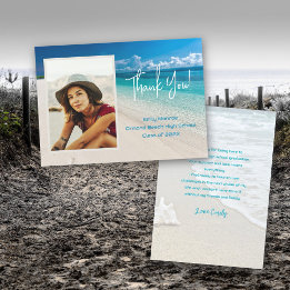 Beach Grad Foto Danke Message Card Einladung