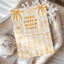 Beach Grad Vibes Doodle Yellow Graduation
