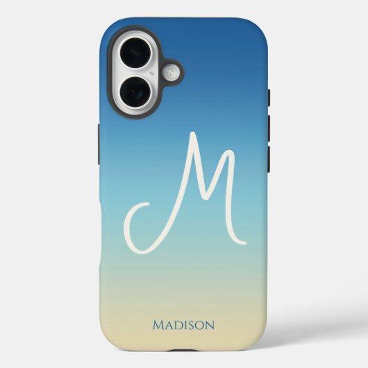Beach Gradient Monogram  Case-Mate iPhone Hülle (Rückseite)