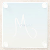 Beach Gradient Monogram  Glasuntersetzer (Rückseite)