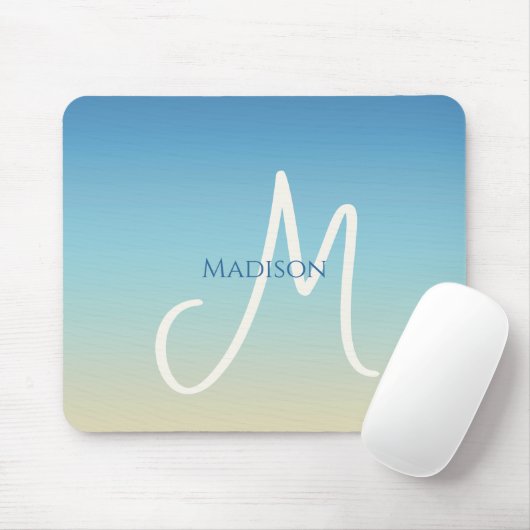 Beach Gradient Monogram  Mousepad (Mit Mouse)
