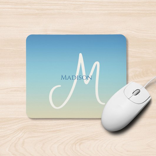 Beach Gradient Monogram  Mousepad