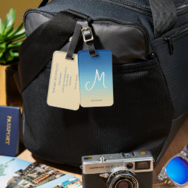 Beach Gradient Monogram Name  Gepäckanhänger