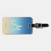 Beach Gradient Monogram Name  Gepäckanhänger (Vorderseite horizontal)