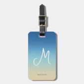 Beach Gradient Monogram Name  Gepäckanhänger (Vorderseite vertikal)