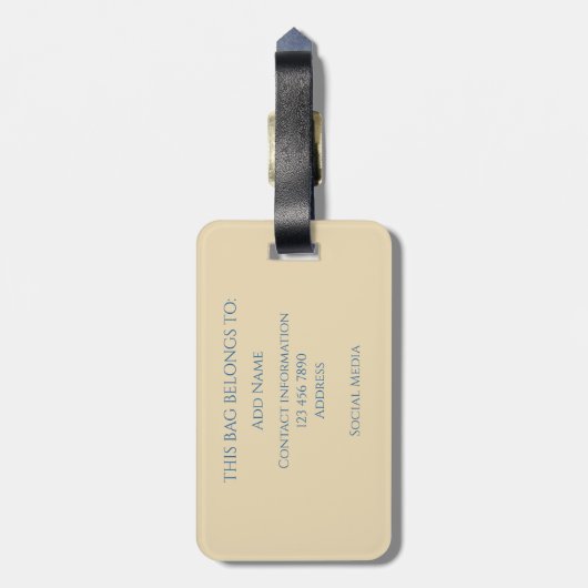 Beach Gradient Monogram Name  Gepäckanhänger (Rückseite vertikal)