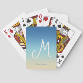 Beach Gradient Monogram  Spielkarten