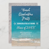 Beach Graduation Party for Class Invitation Einladung (Vorne/Hinten)