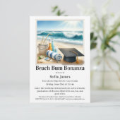 Beach Graduation Party Invitation Einladung (Stehend Vorderseite)
