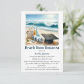 Beach Graduation Party Invitation Einladung (Stehend Vorderseite)