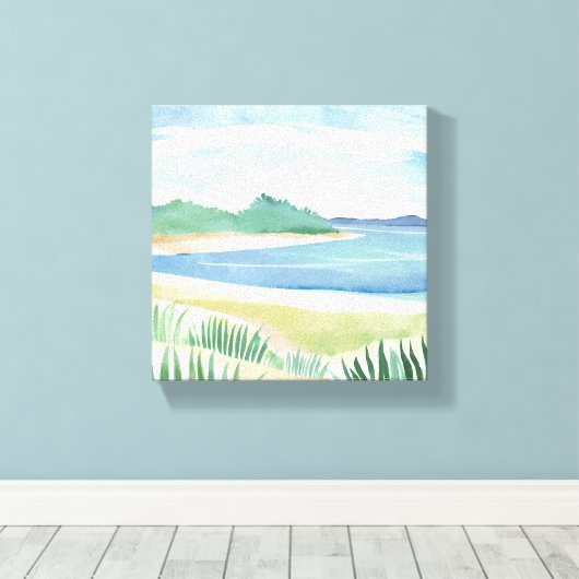 Beach Grass Bay | Meeresküste Leinwanddruck (Insitu (Holzboden))