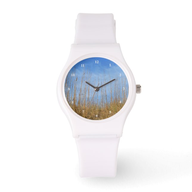 Beach Grass von Shirley Taylor Armbanduhr (Vorderseite)