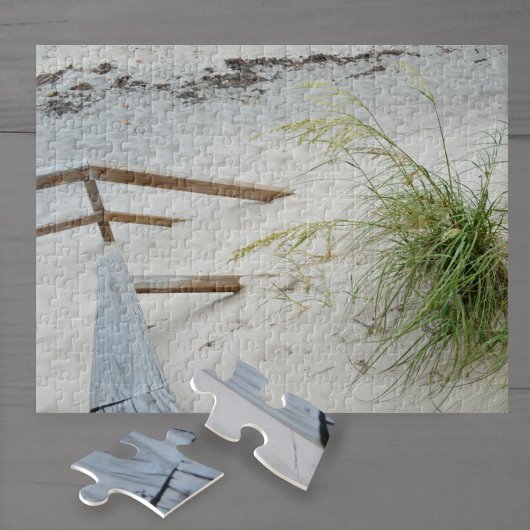 Beach Grass White Sand Dune Beach Fotografie Puzzle