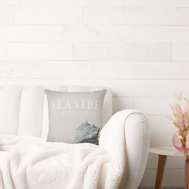 Beach Gray Seashell Seaside Cape Cod  Kissen (Liege)